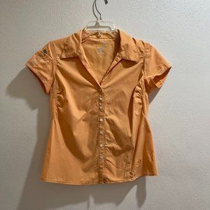 MOUNTAIN HARDWEAR Women's Peach Button-Up Short-Sleeve Shirt - Size 6